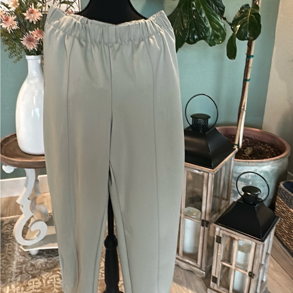Elegant Barrel Leg Taupe Women's Pants